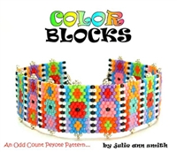 Julie Ann Smith Designs - COLOR BLOCKS- Odd Count Peyote Bracelet - 11/0 Delica Bead Kit
