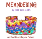 Julie Ann Smith Designs - MEANDERING- Odd Count Peyote Bracelet Pattern - 11/0 Delica Bead Kit