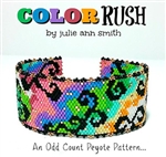 Julie Ann Smith Designs - COLOR RUSH - Odd Count Peyote Bracelet - BEAD KIT AND DIGITAL PATTERN