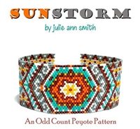 Julie Ann Smith Designs - SUNSTORM - Odd Count Peyote Bracelet - 11/0 Delica Bead Kit