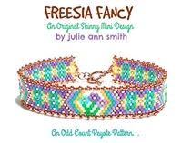 Julie Ann Smith Designs - FREESIA FANCY - Skinny Mini Odd Count Peyote Bracelet - 11/0 Delica Bead Kit