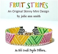 Julie Ann Smith Designs - FRUIT STRIPES - Skinny Mini Odd Count Peyote Bracelet -BEAD KIT AND DIGITAL PATTERN