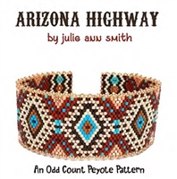 Julie Ann Smith Designs - ARIZONA HIGHWAY - Odd Count Peyote Bracelet - 11/0 Delica Bead Kit
