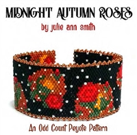 Julie Ann Smith Designs - MIDNIGHT AUTUMN ROSES - Odd Count Peyote Bracelets - 11/0 Delica Bead Kit