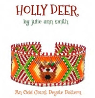 Julie Ann Smith Designs - HOLLY DEER - Odd Count Peyote Bracelets - 11/0 Delica Bead Kit