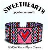 Julie Ann Smith Designs - SWEETHEARTS - Odd Count Peyote Bracelet -11/0 Delica Bead Kit
