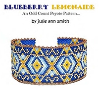 Julie Ann Smith Designs - BLUEBERRY LEMONAIDE - Odd Count Peyote Bracelet Pattern - 11/0 Delica Bead Kit