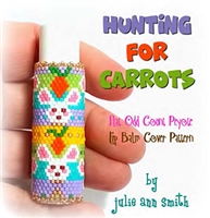Julie Ann Smith Designs - HUNTING FOR CARROTS - Odd Count Peyote Lip Balm Cover - 11/0 Delica Bead Kit