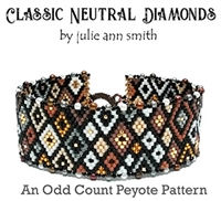 Julie Ann Smith Designs - CLASSIC NEUTRAL DIAMONDS - Odd Count Peyote Bracelets - 11/0 Delica Bead Kit