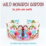 Julie Ann Smith Designs - WILD MONARCH GARDEN - Odd Count Peyote Bracelets - 11/0 Delica Bead Kit and Digital Download Pattern
