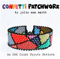 Julie Ann Smith Designs - CONFETTI PATCHWORK - Odd Count Peyote Bracelets - 11/0 Delica Bead Kit