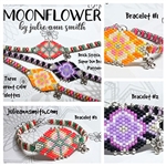 Julie Ann Smith Designs - MOONFLOWER - Brick Stitch Motif SuperDuo Bracelet Band Bracelets - 11/0 Delica Bead Kit and Digital Download Pattern