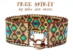 Julie Ann Smith Designs - FREE SPIRIT - Odd Count Peyote Bracelet - 11/0 Delica Bead Kit