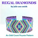 Julie Ann Smith Designs - REGAL DIAMONDS - Odd Count Peyote Bracelet - 11/0 Delica Bead Kit