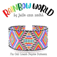 Julie Ann Smith Designs - RAINBOW WORLD - Odd Count Peyote Bracelet - 11/0 Delica Bead Kit