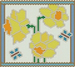 KWynn Jewelry - MARCH BIRTH FLOWER - DAFFODIL STAINED GLASS MINI TAPESTRY - Even Count Peyote 11/0 Delica Bead Kit