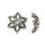 12mm Flower Bead Cap - Antique Silver Plated - 1 Piece