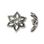 12mm Flower Bead Cap - Antique Silver Plated - 1 Piece