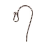 PK01SP - 27mm Hook Ear Wire with 2mm Ball - Silver Plate - 10 Pieces
