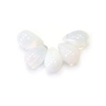 4x6mm Side Drilled Glass Tear Drops -  Milky White - 50 Beads - SD46-0100