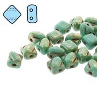SQ205-63130-434 - Green Turquoise Picasso - 5mm Silky Bead