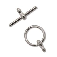 Toggle Set - 8mm Ring x 20mm Bar - Silver Plated - 1 Set