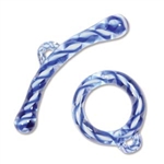Sapphire/White Twist Glass Toggle