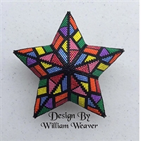 A CRAFTERS MERCANTILE - William Weaver - Kaleidoscope Star - 3D Peyote Warped Star - 11/0 Delica Kit