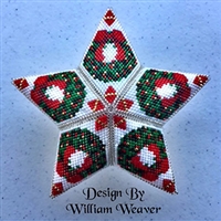 A CRAFTERS MERCANTILE - William Weaver - Christmas Wreath Star - 3D Peyote Warped Star - 11/0 Delica Kit